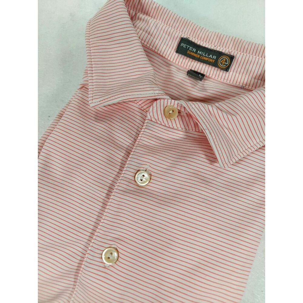 Peter Millar Shirt Mens Large Summer Comfort Golf Polo Striped Large Summer